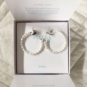 Stella & Dot Pearl Hoop Earrings